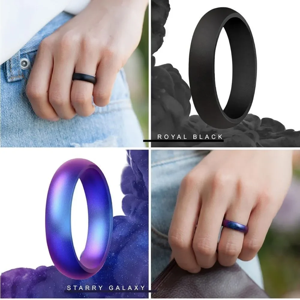 Silicone Wedding Bands Pack of 7